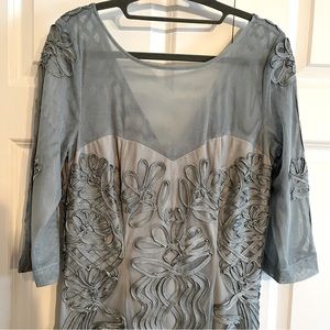 JS Collections Sage Green Embroidered size 10 evening gown